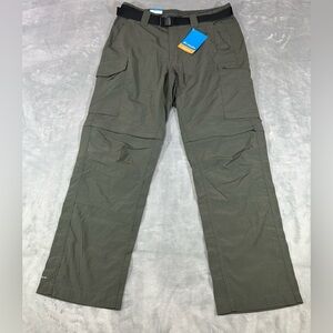 NWT Columbia Men's Forest Green Hiking Cargo Pants/shorts -32/30